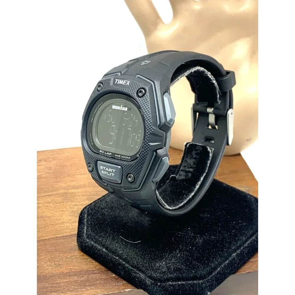 Timex Men's Watch TW5M48600 Ironman Quartz Digital Indiglo Black Rubber Band